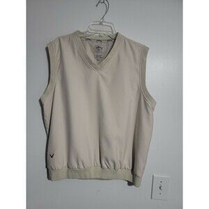 Callaway Golf Ivory Sweater Vest Mens Medium V-Neck Sleeveless Pullover Golf M.